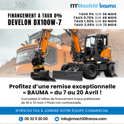 Financement a taux 0% : DEVELON DX100w-7