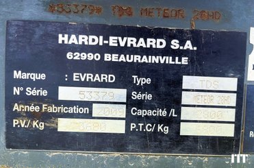 Trailed sprayer Evrard METEOR 28 - 4